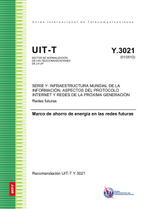 UIT-T Rec. Y.3021 (01/2012) Marco de ahorro de energía en