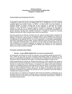 Informe de Labores PresidenciaRegulatel 2012-2013