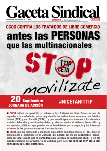 Gaceta Sindical CCOO CONTRA LOS TRATADOS DE LIBRE