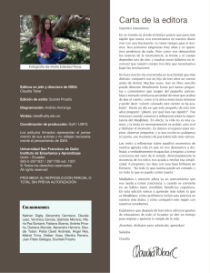 Carta de la editora - Universidad San Francisco de Quito