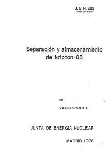 Separación y Almacenamiento de Kripton-85.