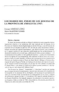 los diarios del exilio de los jesuítas de la provincia de andalucía