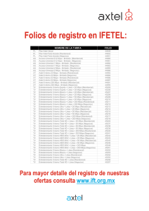 Folios de registro en IFETEL
