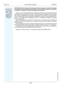 NOTIFICACIÓN de la Dirección Provincial del Instituto Aragonés de
