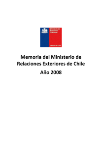 Memoria del Ministerio de Relaciones Exteriores de Chile Año 2008