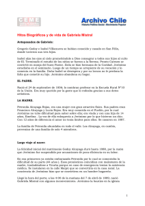 Hitos Biográficos y de vida de Gabriela Mistral