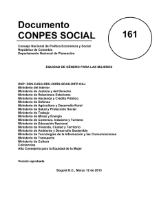 Documento CONPES SOCIAL 161 - DNP Departamento Nacional