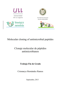 Clonaje molecular de peptidos antimicrobianos