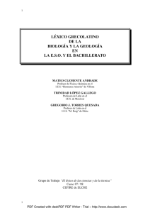 Léxico grecolatino de la Biología y la Geología