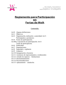 Reglamento para Participación en Ferias de WofA