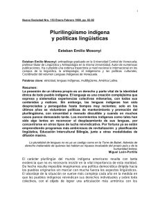 Plurilingüismo indígena y políticas lingüísticas