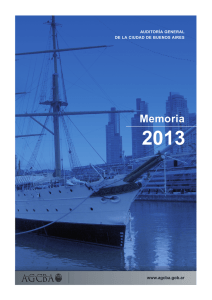 Memoria 2013 - Auditoría General de la Ciudad de Buenos Aires