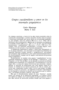 Grupos cuasifamiliares y amor en los internados psiquiátricos