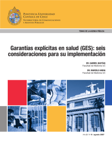 Garantías explícitas en salud (GES) - Repositorio UC