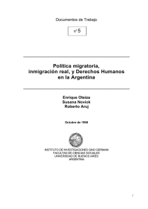 Política migratoria, inmigración real, y Derechos Humanos