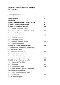sistema judicial y derechos humanos en colombia tabla de