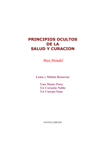 PRINCIPIOS OCULTOS DE LA SALUD Y CURACION Max Heindel