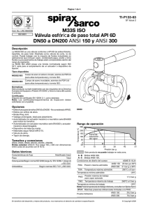 Válvula esférica M33 S ISO 2" a 8"