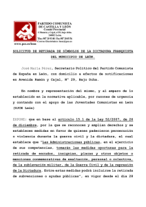 El PCE-León presenta una solicitud al Ayuntamiento de León