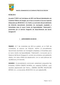 Acuerdo 17/2015, de 2 de febrero, del Tribunal Administrativo de