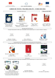 libros de texto: 1ºbachillerato – curso 2015-2016
