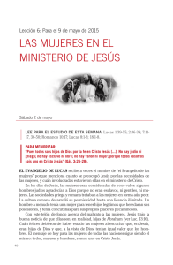 LAS MUJERES EN EL MINISTERIO DE JESÚS
