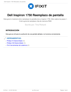 Dell Inspiron 1750 Reemplazo de pantalla
