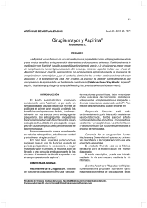 Cirugía mayor y Aspirina - Universidad Austral de Chile