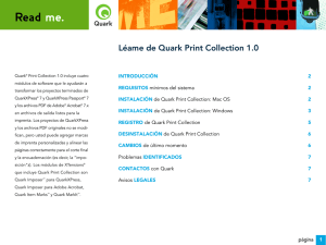 INSTALACIÓN de Quark Print Collection