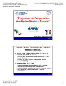 “Programas de Cooperación Académica México – Francia”