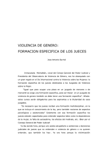 VIOLENCIA DE GENERO: FORMACION ESPECIFICA JUECES
