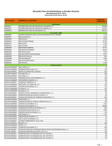 Demanda Firme de Distribuidores y Grandes Usuarios