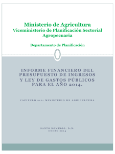 Ministerio de Agricultura Viceministerio de Planificación Sectorial