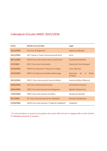Calendario Fundación ANOC Temporada 2015-2016