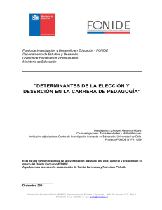 "DETERMINANTES DE LA ELECCIÓN Y DESERCIÓN EN LA