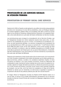 PRIVATIZACIÓN DE LOS SERVICIOS SOCIALES DE ATENCIÓN