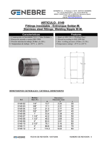 0149 Fittings inoxidable : Entronque Soldar-M. Stainless steel