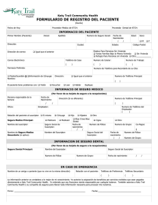 formulario de registro del paciente