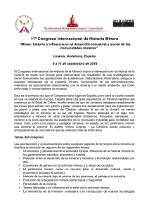 11º Congreso Internacional de Historia Minera