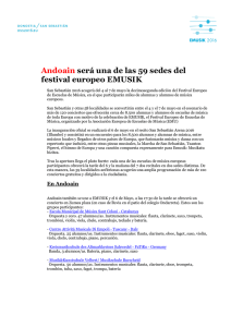 Andoain será una de las 59 sedes del festival europeo EMUSIK