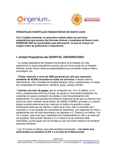 I. Unidad Psiquiátrica del HOSPITAL UNIVERSITARIO