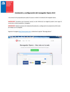 Instalación y configuración del navegador Opera 32.0
