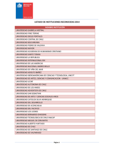 LISTADO DE INSTITUCIONES RECONOCIDAS 2014