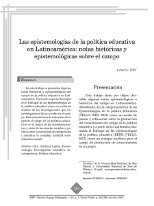 Las epistemologías de la política educativa en Latinoamérica: notas