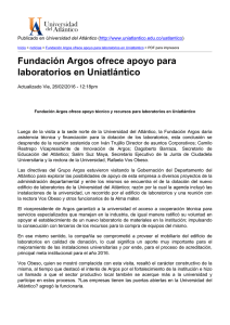 Fundación Argos ofrece apoyo para laboratorios en Uniatlántico