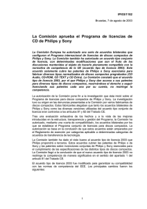 La Comisión aprueba el Programa de licencias de CD de