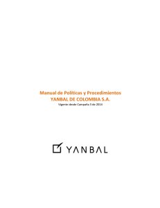 Manual de Políticas y Procedimientos YANBAL DE COLOMBIA S.A.