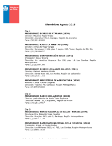 Efemérides Agosto 2015 - Ministerio Secretaría General de Gobierno