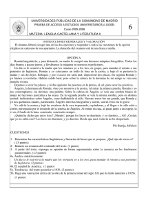 Examen de selectividad de Lengua Castellana y Literatura II, junio