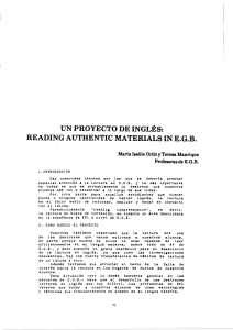 Un Proyecto de Inglés: Reading Authentic Materials in E.G.B.